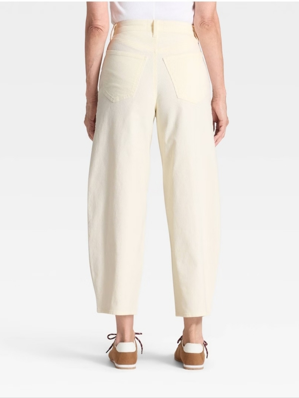 Women's High-Rise Corduroy Barrel Jeans - Universal Thread' Cream - Picture 2 of 3